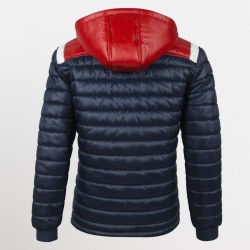 Zeus Giubbotto Piumino Cappuccio Vesuvio Blu Rosso Retro