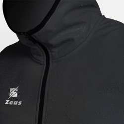 Zeus Giubbotto Lungo Tech Nero Dettaglio Impermeabilizzazione