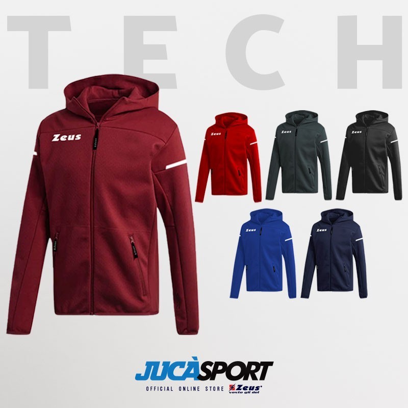 Felpa con cappuccio full zip Tech| Store Ufficiale Italia Zeus Sport