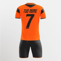 Kit Calcio Apollo Arancio Fluo Nero | Store Ufficiale Italia Zeus Sport