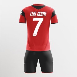 Kit Calcio Apollo Rosso Nero | Store Ufficiale Italia Zeus Sport