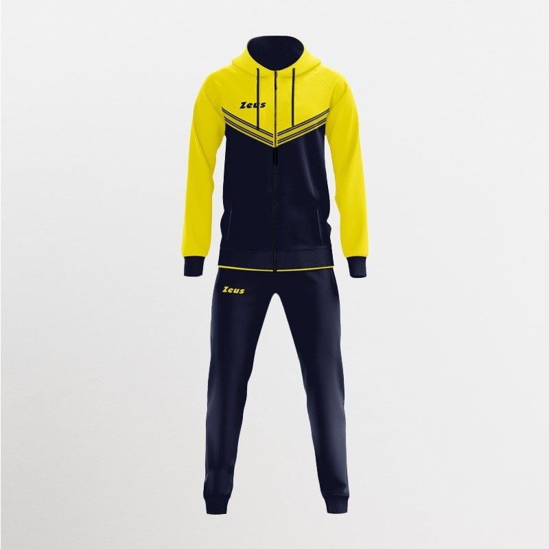 TUTA RODI CAPPUCCIO ZIP GIALLO BLU | STORE UFFICIALE ZEUS SPORT