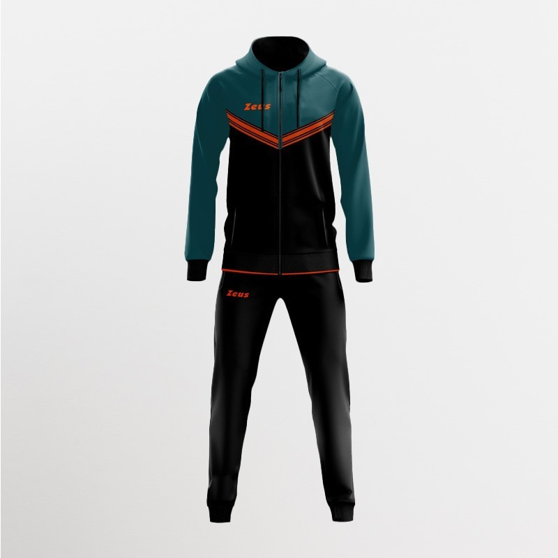 TUTA RODI CAPPUCCIO ZIP PETROLIO NERO | STORE UFFICIALE ZEUS SPORT