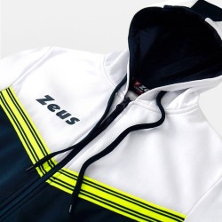 TUTA RODI CAPPUCCIO ZIP BIANCO BLU | STORE UFFICIALE ZEUS SPORT