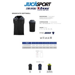 SMANICATO SOFTSHELL CAPPUCCIO E ZIP GIALLO FLUO  | STORE UFFICIALE ZEUS SPORT