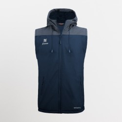 GILET IN SOFTSHELL CON CAPPUCCIO BLU
