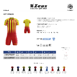 Kit Calcio Venus Zeus Sport - Maglia e Pantaloncino Personalizzabili